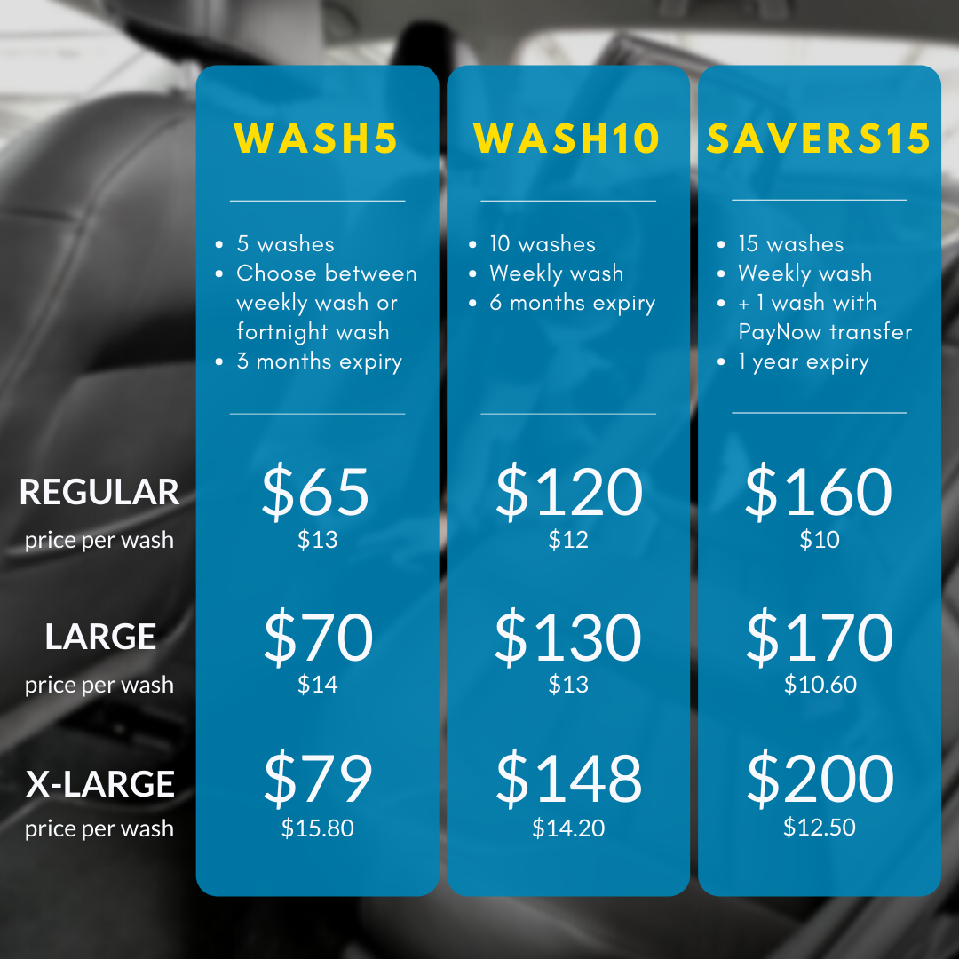 HDB Car Wash Price List